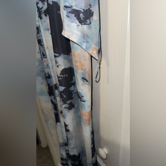 Fashion Nova Blue Bodycon Midi Dress Mock Neck - Picture 6 of 7